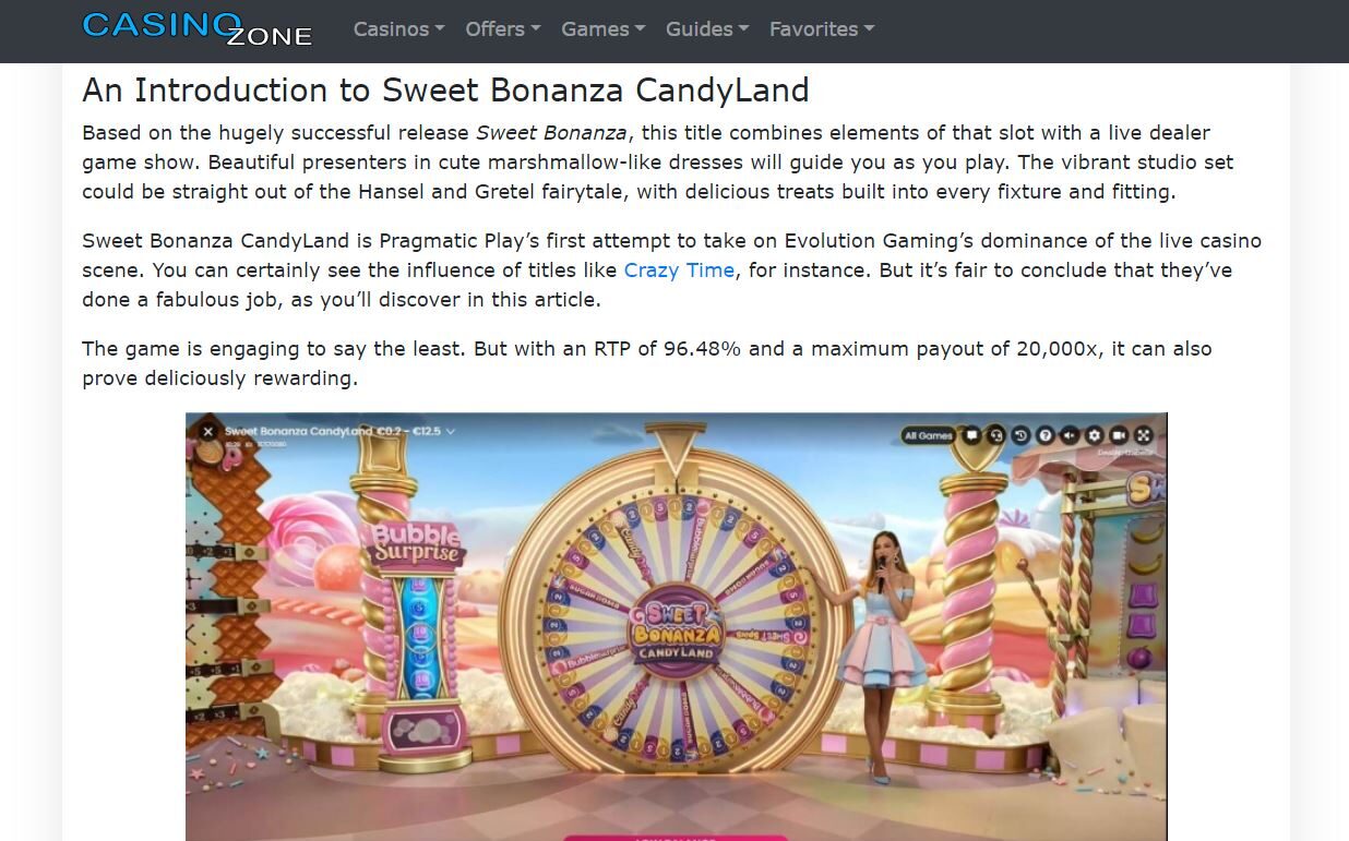 Sweet Bonanza CandyLand Live Casino Game - Dominic Field iGaming writer