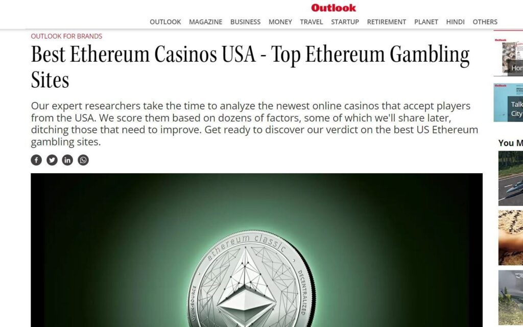 Best Ethereum Casinos USA - Dominic Field iGaming writer