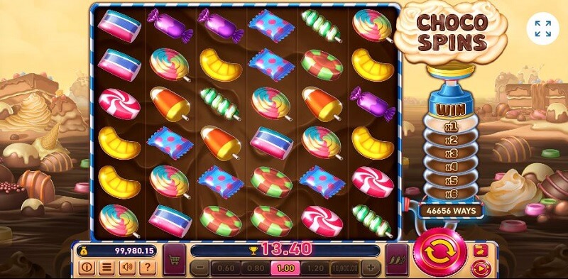 Five bonus plays remain during the Choco Spins feature of Choco Reels Easter Edition