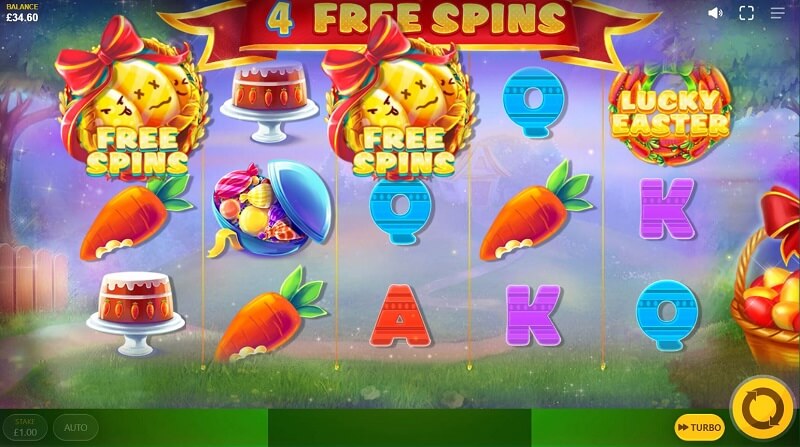 4 free spins remain during the Lucky Easter bonus feature