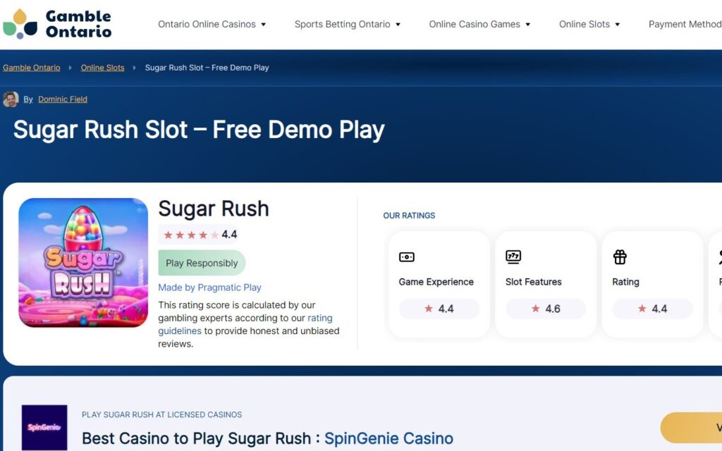 Sugar Rush Slot Review - Dominic Field iGaming writer