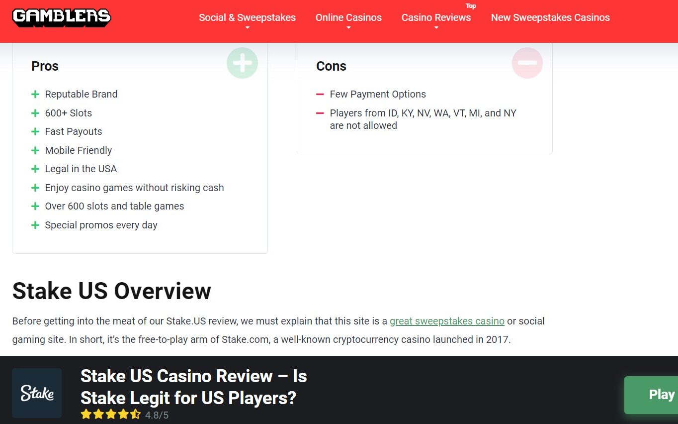 Stake.US Sweeps Casino Review - Dominic Field iGaming writer