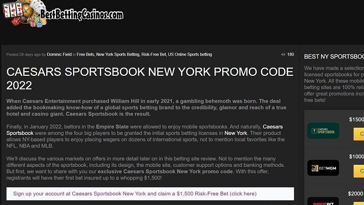 Caesars Sportsbook Review - Dominic Field iGaming writer