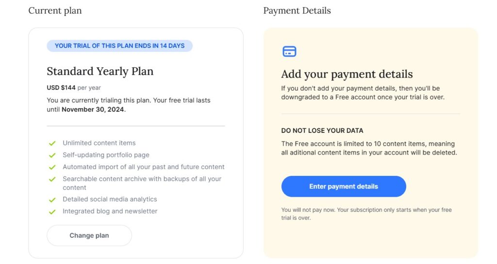 Authory costs $144 per year, but there's a two week free trial