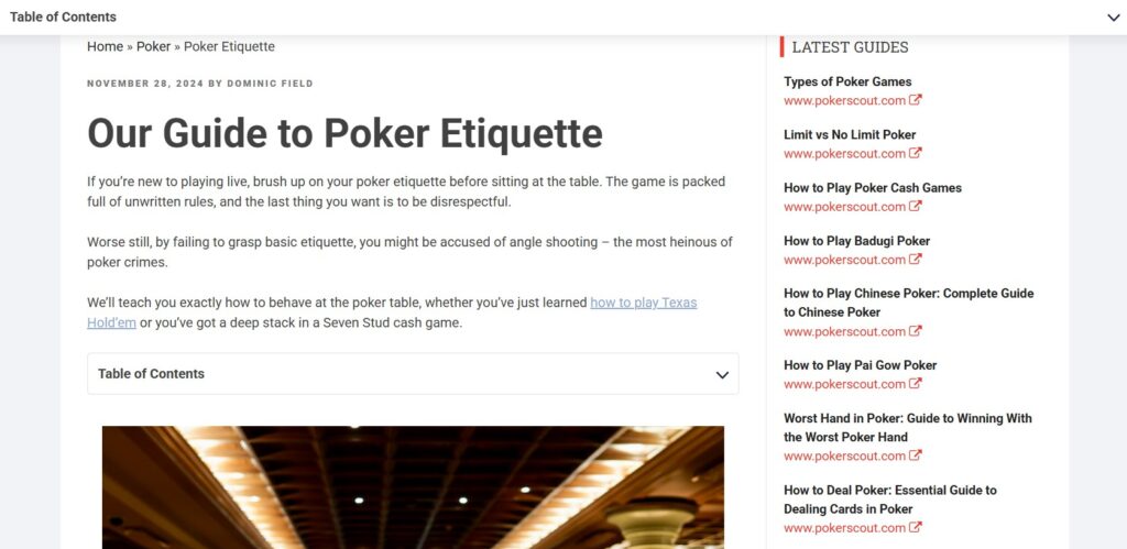 Guide to Poker Etiquette - Dominic Field iGaming writer